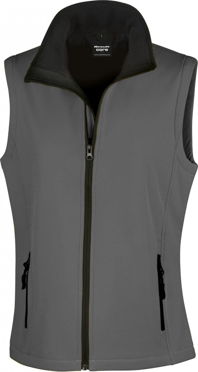 Result Women´s Printable Soft Shell Bodywarmer RT232F - CHARCOAL/BLACK - S