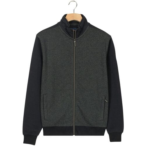 Baileys Vest 2-Tone Jacquard Sweat Full Zip Dark Forest / male