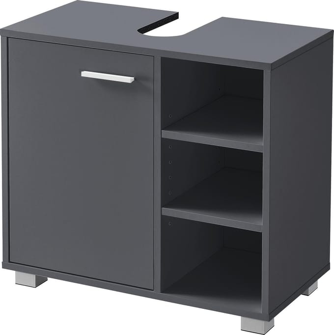 Wastafelonderkast badkamermeubel 55,6x60x31 cm donkergrijs