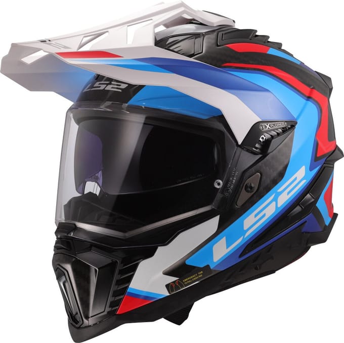LS2 MX701 Explorer C Frontier II Wit Blauw 06 Adventure Motorhelm - Helm
