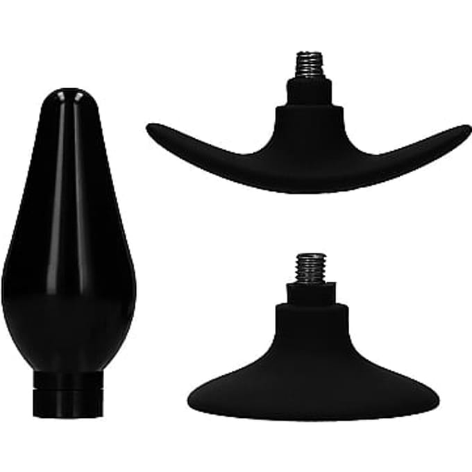 Interchangeable Butt Plug Set - Pointed Large - Zwart