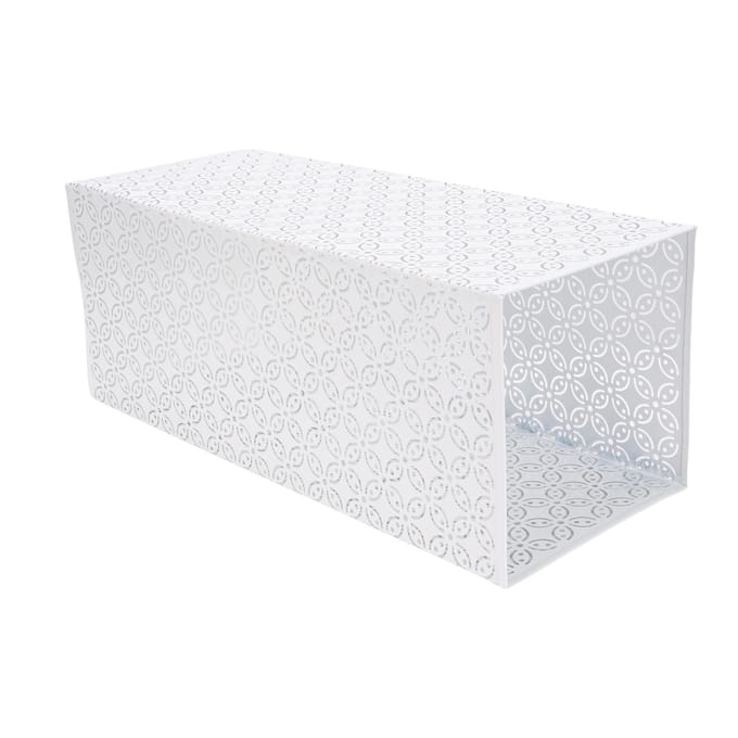 Vierkant Paraplubakrek voor Entree Metalen Parapluhouder Organizer Bak Uitgehold voor Thuis wit