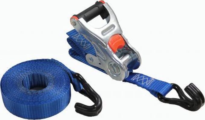 Spanband met Ratel + Haken, Bandclip, 5 meter