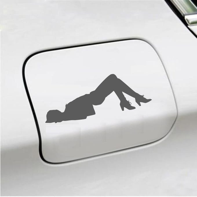 Bumpersticker - Dame  - 6,4 X 18 - Antraciet