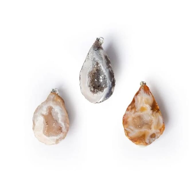 Agaat geode edelsteenhanger - ±4cm
