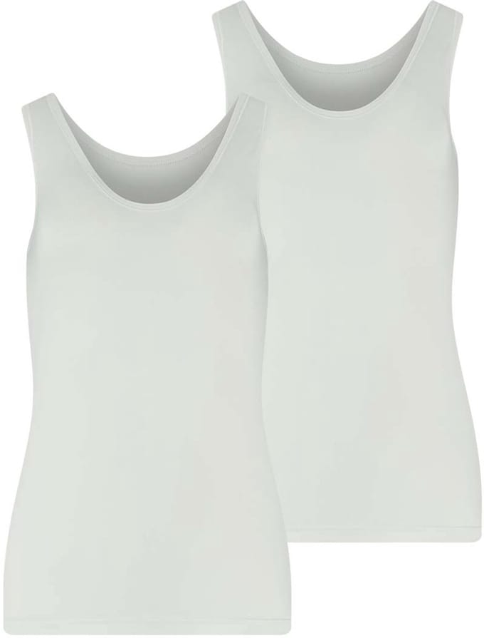 RJ Bodywear RJ dames Pure Color dames hemd (2-pack) - wit