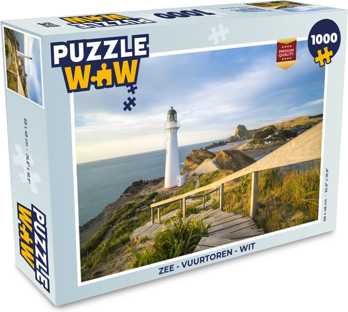 Puzzel Zee - Vuurtoren - Wit - Legpuzzel - Puzzel 1000 stukjes volwassenen
