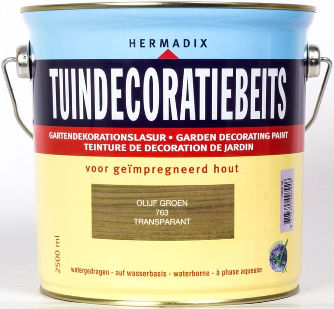 Hermadix Tuindecoratiebeits Transparant 763 Olijf Groen - 2.5 l