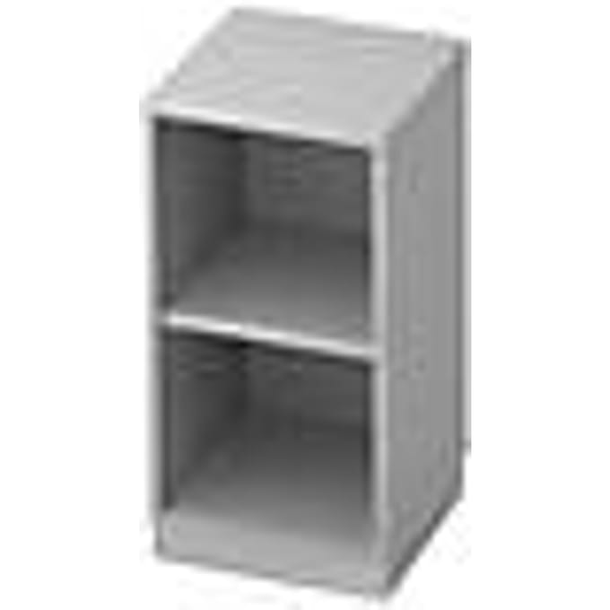 Boekenkast, spaanplaat, B 400 x D 400 mm, 2 OH, lichtgrijs
