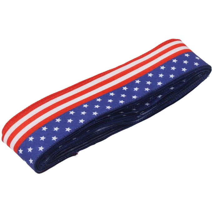 Patriottisch lint 6,5 cm breedte 10 m lengte 4 juli Onafhankelijkheidsdag voor decoratie blue