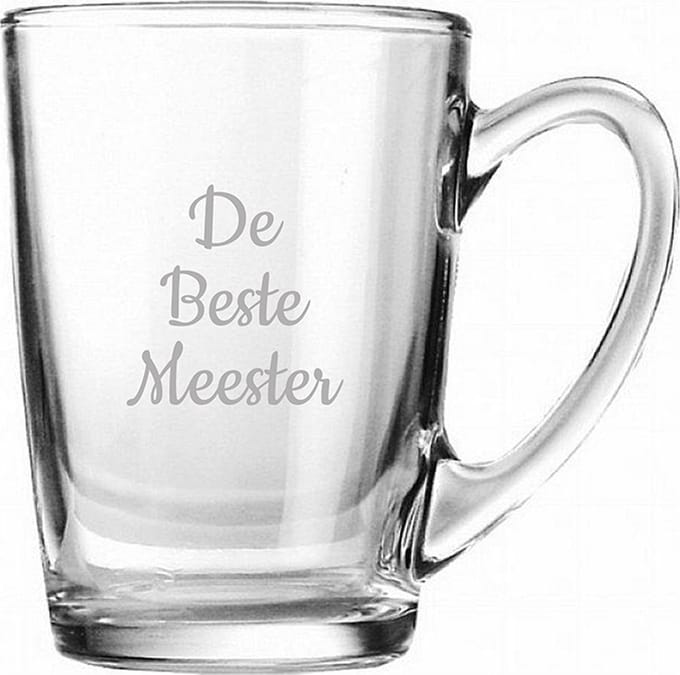 Gegraveerde Theeglas 32cl De Beste Meester