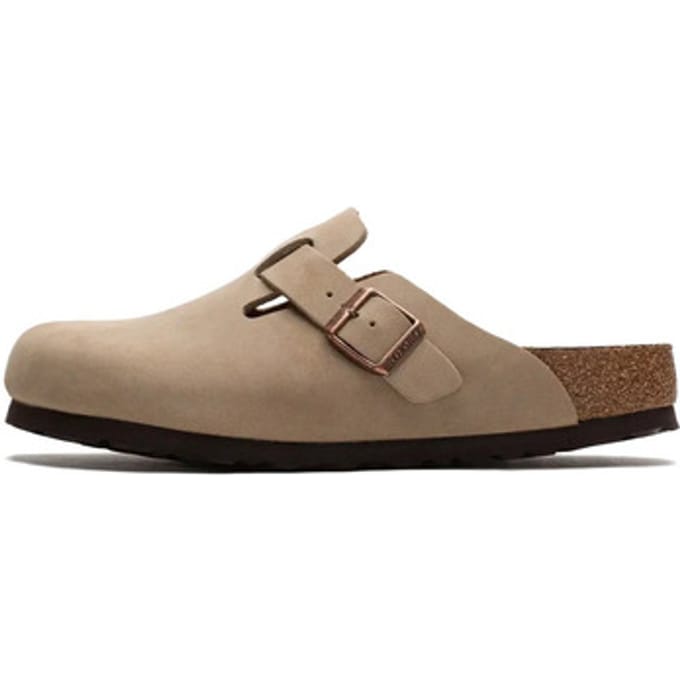 Klompen BIRKENSTOCK Boston Soft Footbed Suede Leather Narrow Brown