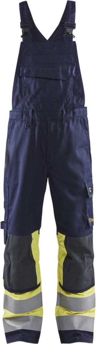 Blaklader Multinorm bretelbroek Klasse 1 2607-1514 - Marine/High Vis Geel - D92