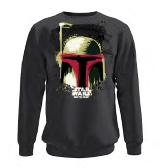 Star Wars - Boba Fett's Helm - Heren Charcoal Crew Neck Sweatshirt - M