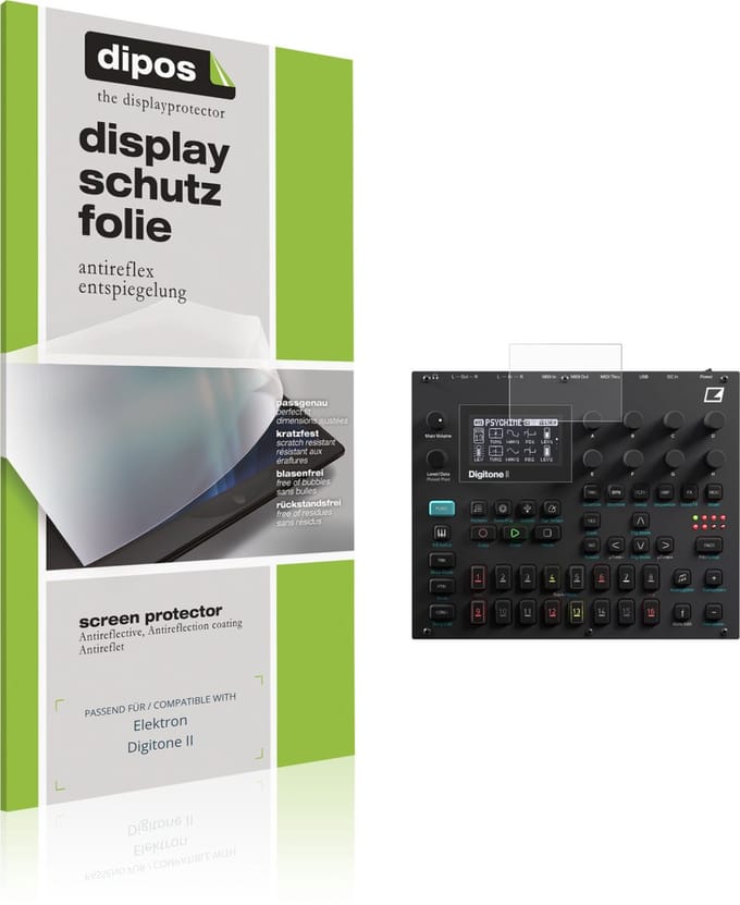 dipos – 2x Matte Beschermfolie geschikt voor Elektron Digitone II | Krasbestendige & antireflecterende Screenprotector Ultra-Thin