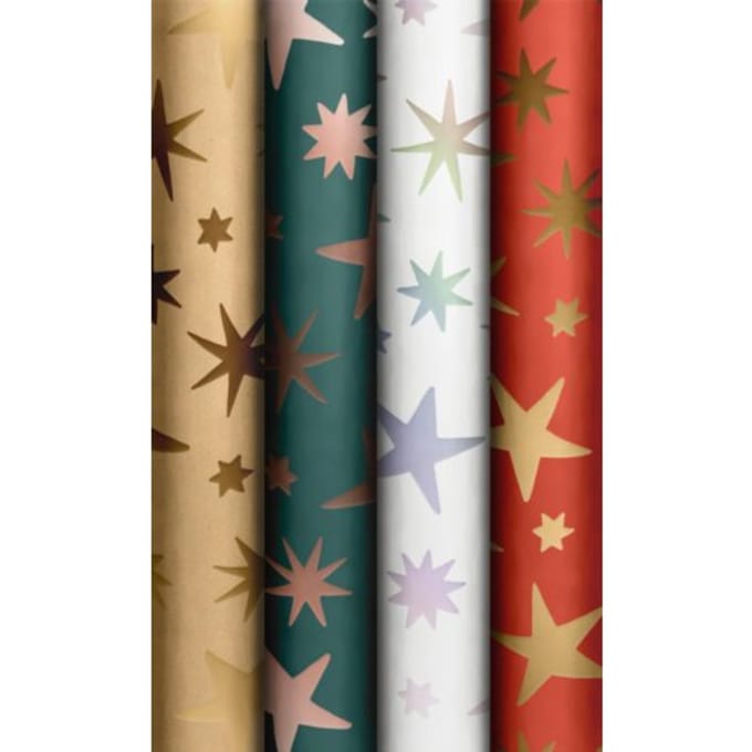 Stewo kerst cadeaupapier lucent sky, formaat 70 x 150 cm assorti