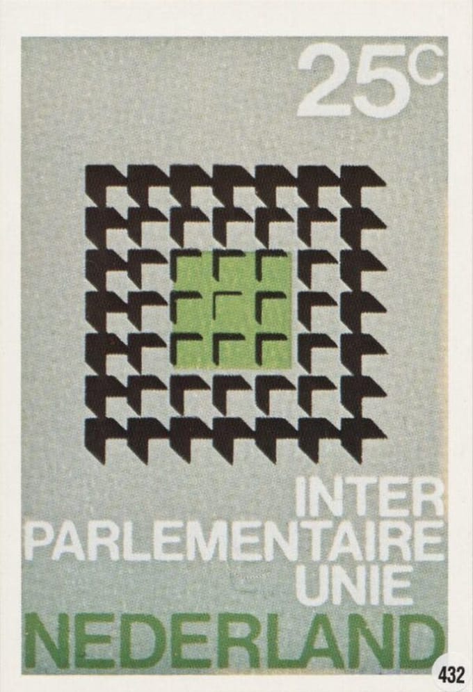 Briefkaart met afbeelding Conferentie I.P.U. postzegel