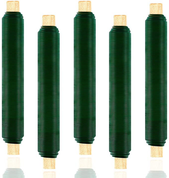 Bloemwikkeldraadset - 5 stuks, Groen, 35 m, 0,65 mm Dikte