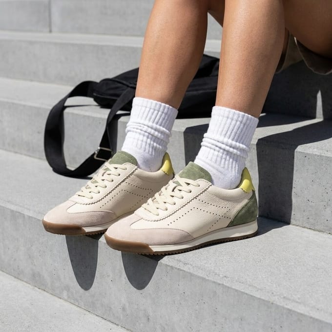 Gabor Gabor Sneakers wit/ groen Leer