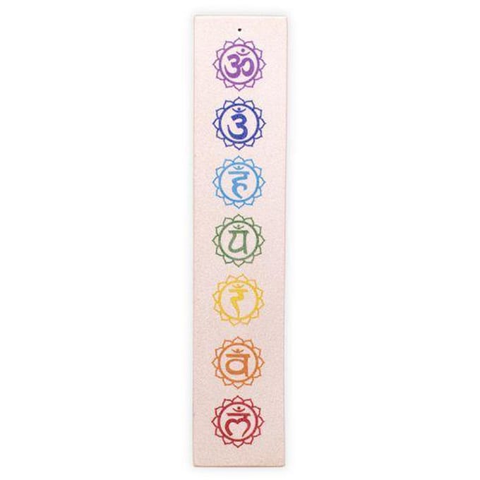 Wierookplankje zandsteen zeven chakra's langwerpig (25,5x5 cm)(2 stuks)
