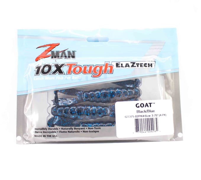 Zman Soft Lure Geit 3,75 Inch 4/Pack Zwart/Blauw (4264) gray