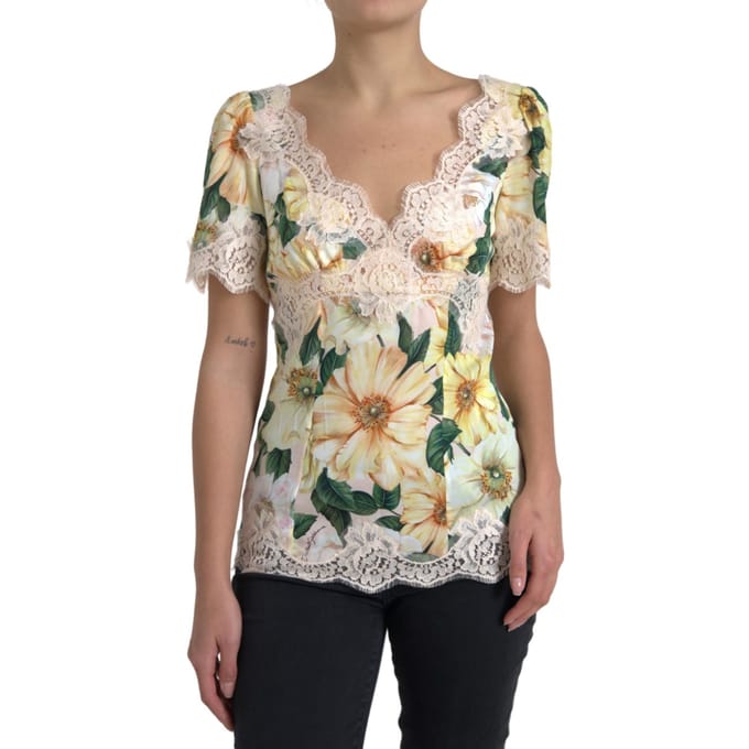 Florale Kant Rand Top