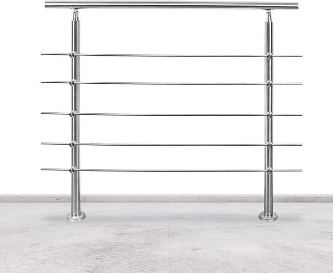 Roestvrijstalen Leuning - Trapleuning Balkonreling - Veilig Traplopen - Instelbare Hoek - 100 cm - Geborsteld