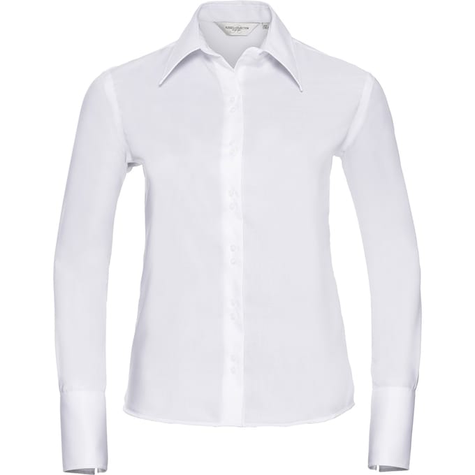 Russell Collection Dames/Dames Ultimate Shirt Met Lange Mouwen (Wit)