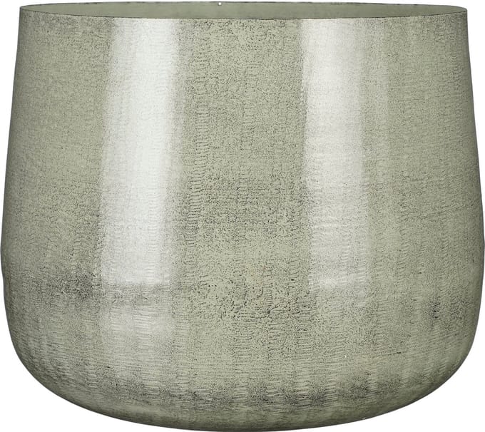 Mica Decorations Benson Bloempot - H32 x Ø37 cm - Metaal - Lichtgrijs