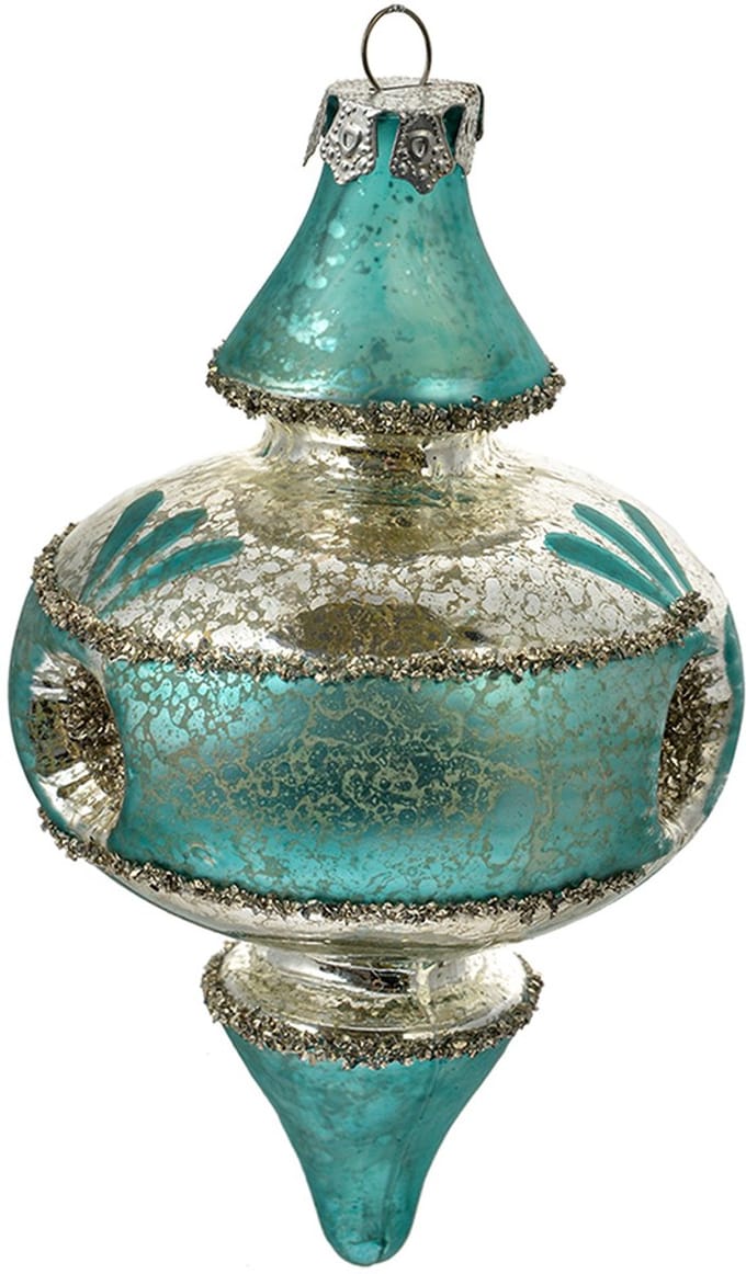 Clayre & Eef Kersthanger Ø 8x13 cm Blauw Glas