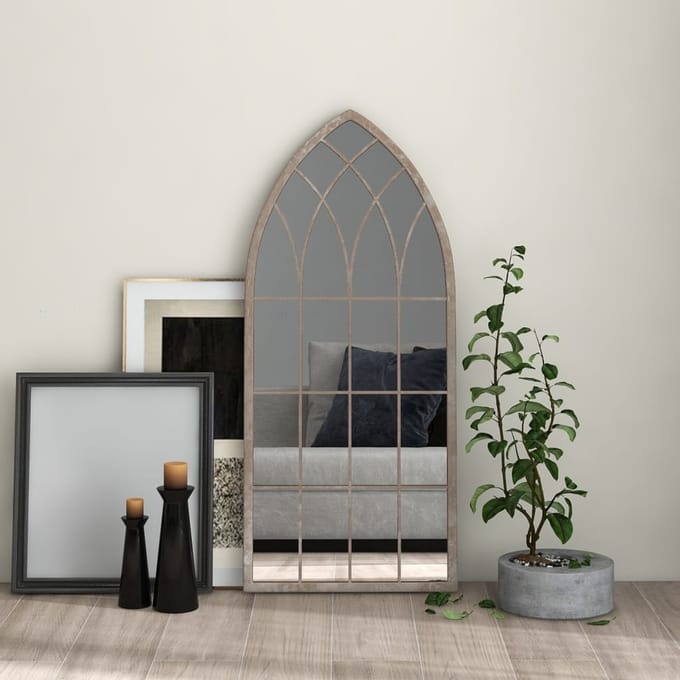 vidaXL - Spiegel - 100x45 - cm - ijzer - zandkleurig