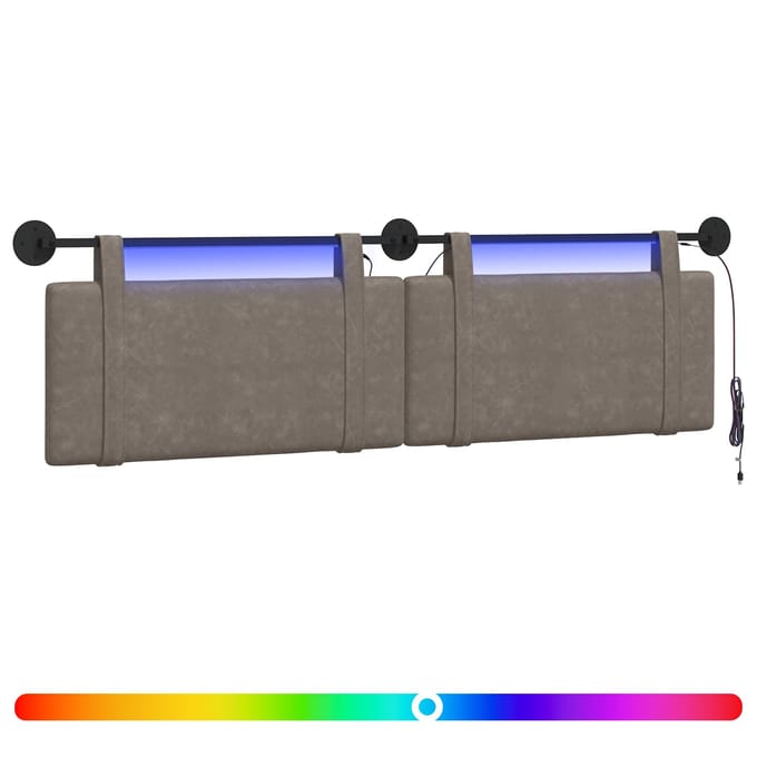 vidaXL - Hangend - hoofdbord - Grijs - Antiek - PU