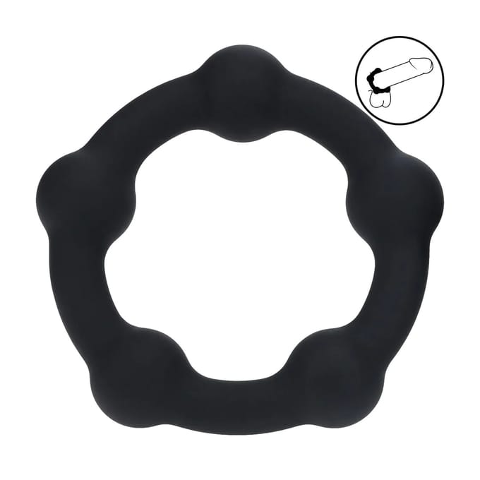Levelz - Siliconen cockring met kralen 40 mm