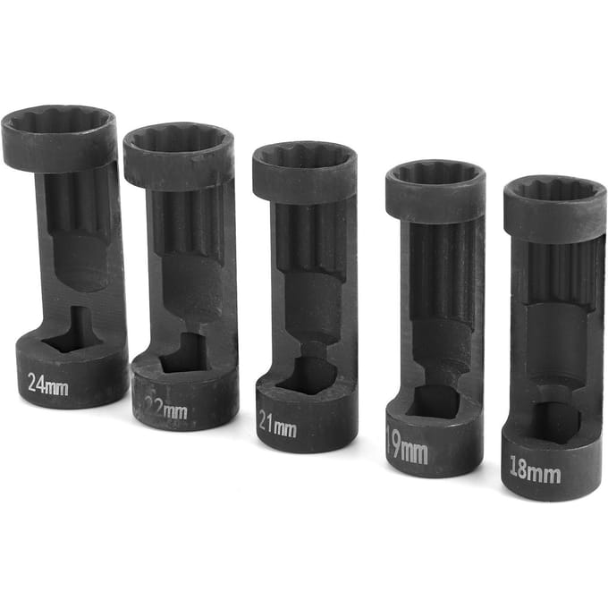 5 stuks 12-kant 12-aandrijving Veerpootmoer Dop 18mm 19mm 21mm 22mm 24mm voor Zeskant Sleutel 6496 black