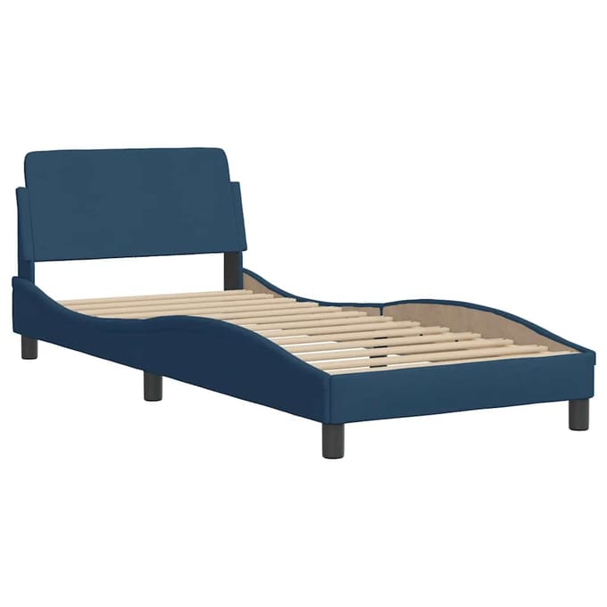 vidaXL - Bedframe - met - hoofdeinde - "Dover" - 90x200 - cm - stof - blauw