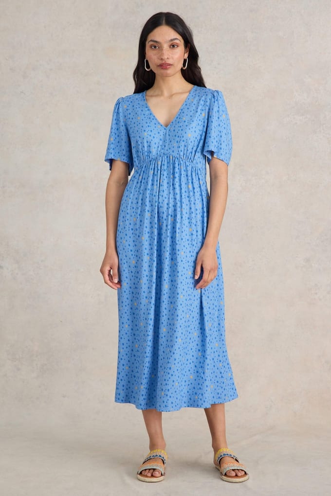 White Stuff Lucy Midi Dress Blue Multi Größe: 24 REGULAR | Midikleider Outlet | Damen | Blau