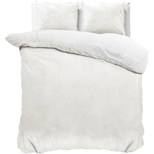 Sleeptime Velvet Touch - Dekbedovertrek - Eenpersoons - 140x200/220 + 1 kussensloop 60x70 - Wit