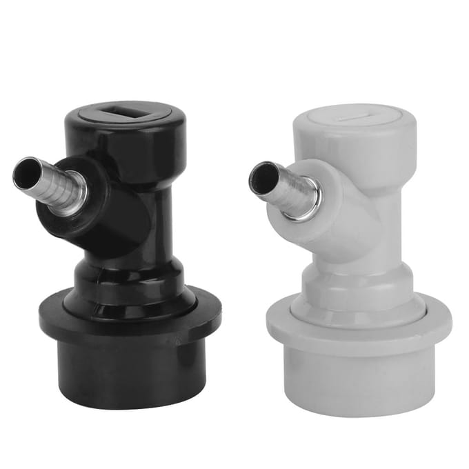 2 stuks roestvrijstalen carbonatiedop met 2 stuks wartel kogelkoppeling voor bier brouwen gray