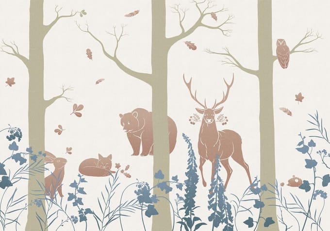 Fotobehang Forest Animals - Meerkleurig - 2,80m X 400cm