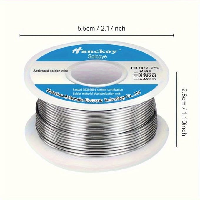 0,8 mm Laagtemperatuur Soldeerdraad - Geactiveerd Soldeer, Spoel van 50 Gram Soldeerdraad 0.8mm
