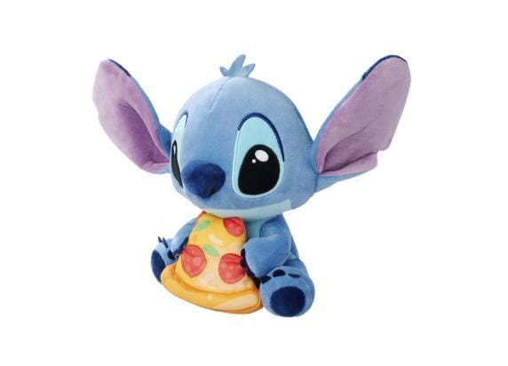 Simba Toys plush Disney Stitch met pizza - Pluche knuffel van 25cm