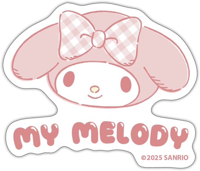 My Melody Portret met tekst Sticker Maat S (max. 10 x 10cm)