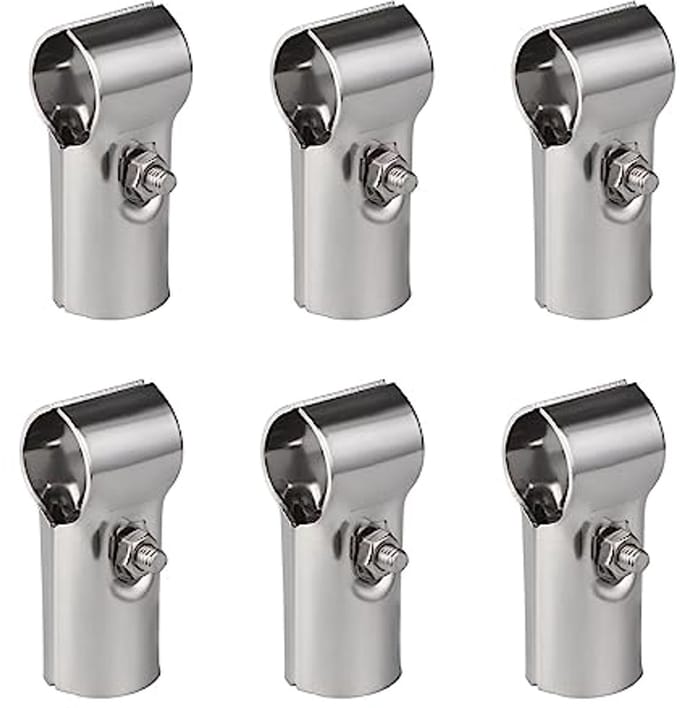 Eindrail T-klem RVS 32 mm - 6 Stuks met Schroeven en Moeren