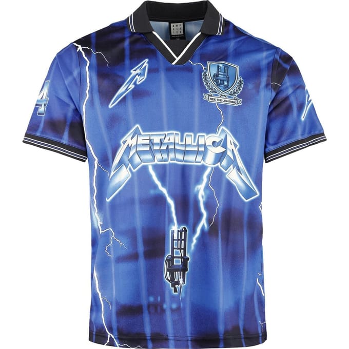 Metallica Jersey - Lightning Rock FC - M - voor Mannen - blauw