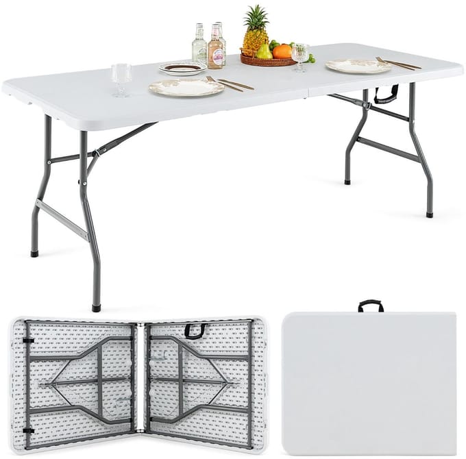 Biertafel - OpklapbareTafel Biertafel -Campingtafel -Koffertafel - Tuintafel - Balkontafel - Wit