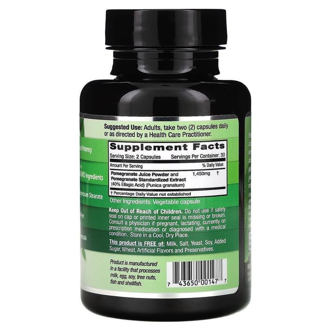 Emerald Laboratories, Granaatappel, 1450 mg, 60 vegetarische capsules (725 mg per capsule)