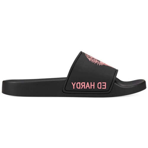 Teenslippers Ed Hardy Sexy Beast Sliders Black-Fluo Red