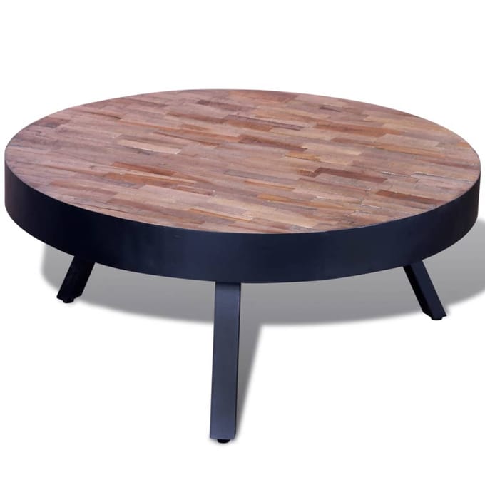 vidaXL - Salontafel - rond - gerecycled - teakhout