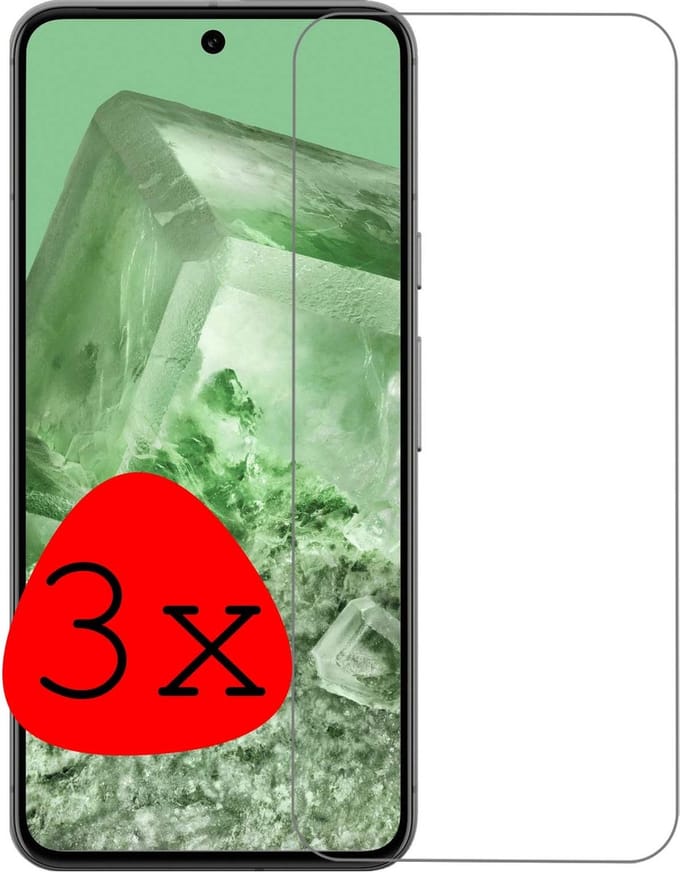 Screenprotector - 3 Stuks Geschikt voor Google Pixel 8 - Extra Sterk - Beschermglas - Gehard Glas - Tempered Glass - Screen Protector