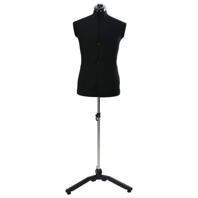 vidaXL - Verstelbaar - Mannequin - Zwart - 37,5-45,5 - inch - Stof